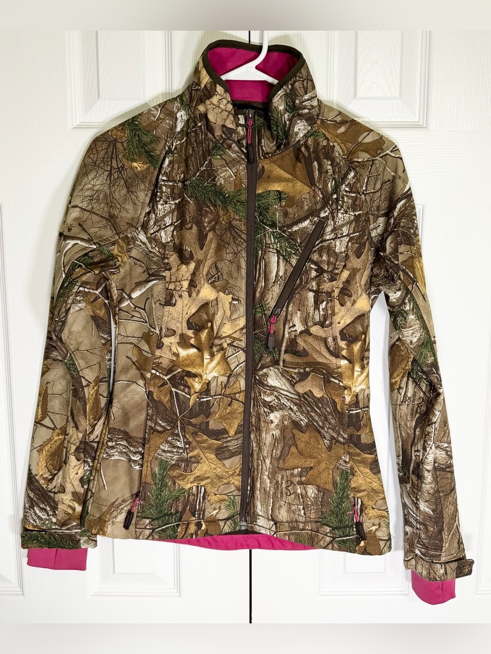 Realtree Brown Camo Utility Jacket with Pink Trim